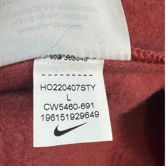 Nike Set Solo Swoosh Fleece Sweatshirt Sweatpants Canyon Rust Large - Picture 8 of 8